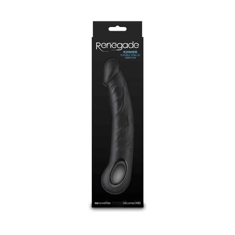 Renegade Rimmer - Black - Black 22 cm USB Rechargeable Vibrator - Hush Store Sydney 