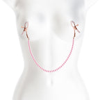 Bound Nipple Clamps - DC1 - Pink - Gold Nipple Clamps with Pink Pearl Chain - Hush Store Sydney 