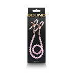 Bound Nipple Clamps - DC1 - Pink - Gold Nipple Clamps with Pink Pearl Chain - Hush Store Sydney 