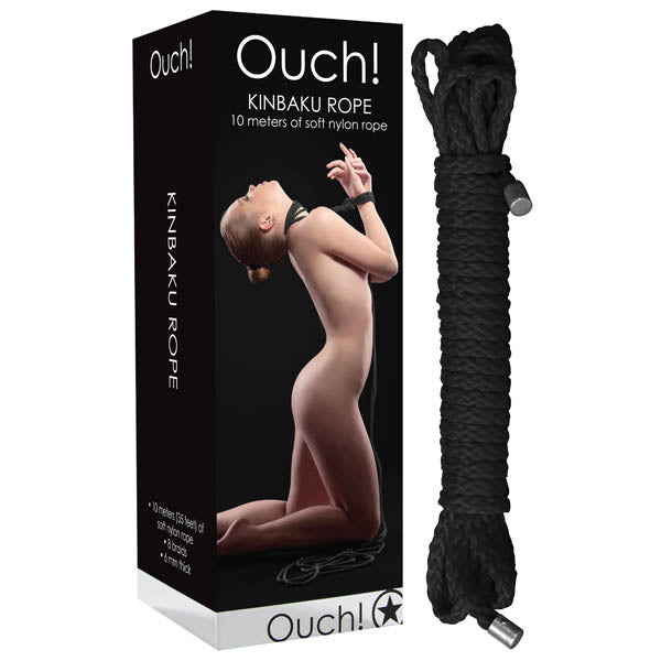 Ouch Kinbaku Rope - Black - 10 metre Length - Hush Store Sydney 