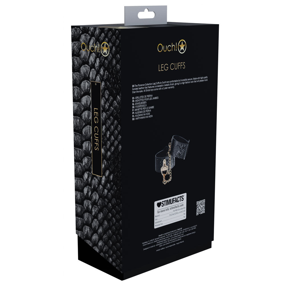 OUCH! Florence Collection - Leg Cuffs - Black Restraints - Hush Store Sydney 