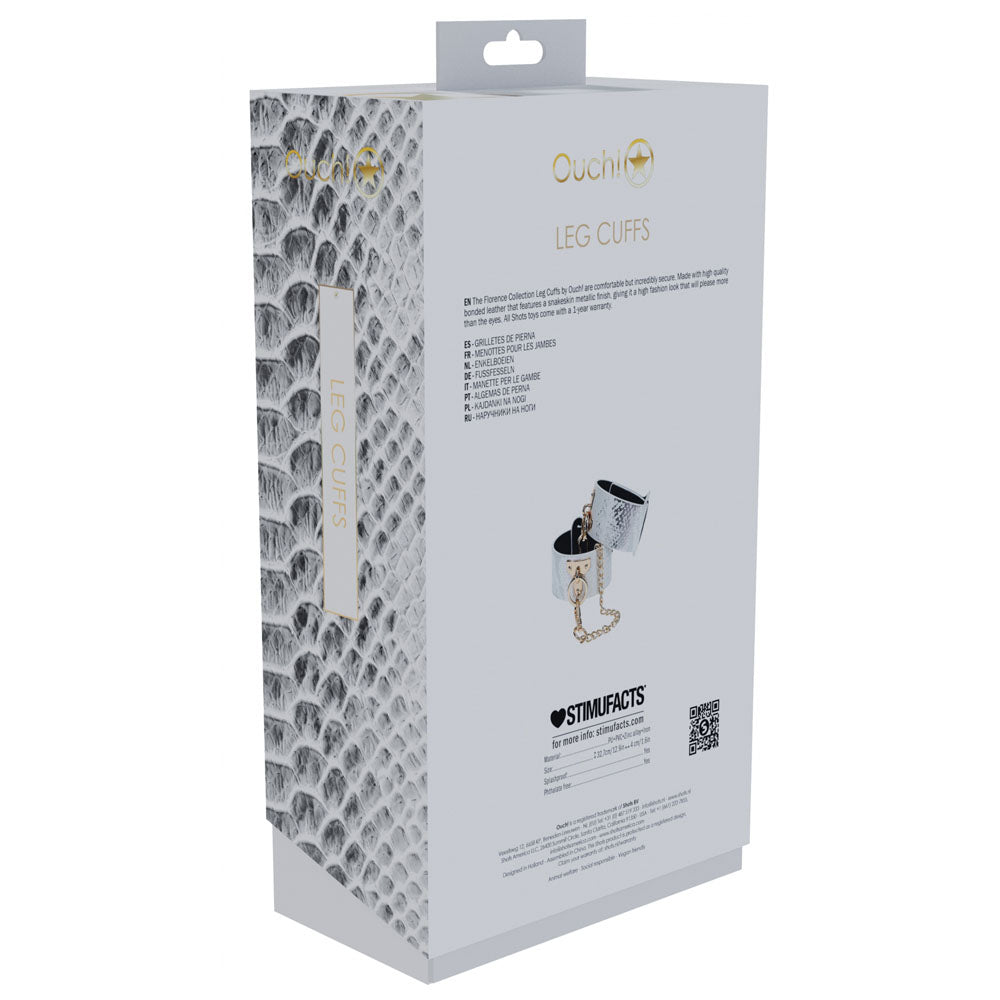 OUCH! Florence Collection - Leg Cuffs - White Restraints - Hush Store Sydney 