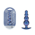 OUCH! Beaded Anal Plug - Metallic Blue - Metallic Blue 11.7 cm Butt Plug - Hush Store Sydney 