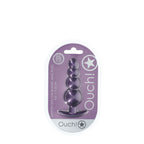 OUCH! Beaded Anal Plug - Metallic Purple - Metallic Purple 11.7 cm Butt Plug