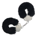 OUCH! Heavy-Duty Fluffy Cuffs - Black - Black Fluffy Restraints - Hush Store Sydney 