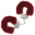 OUCH! Heavy-Duty Fluffy Cuffs - Burgundy - Burgundy Fluffy Restraints - Hush Store Sydney 