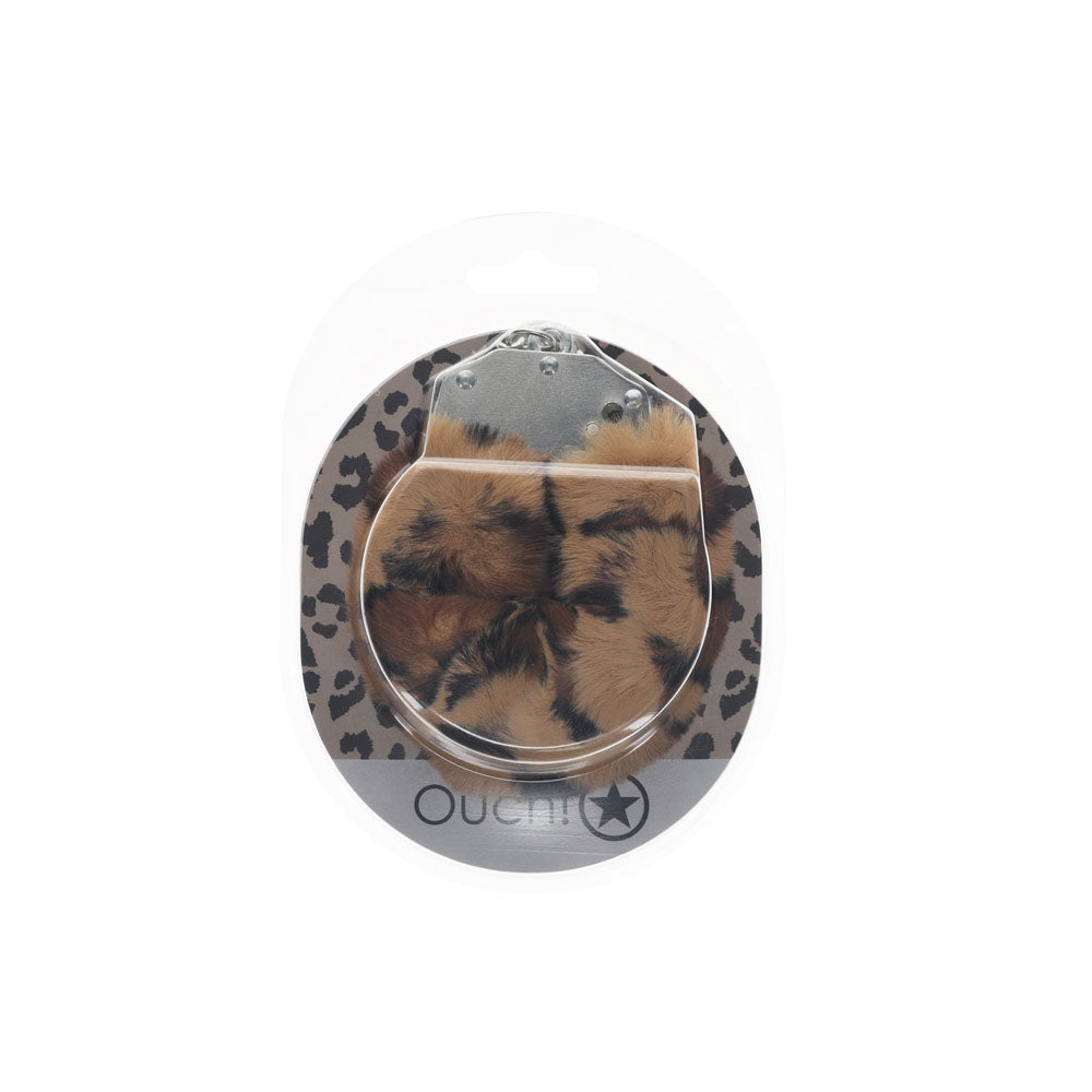 OUCH! Heavy-Duty Fluffy Cuffs - Leopard - Leopard Fluffy Restraints - Hush Store Sydney 