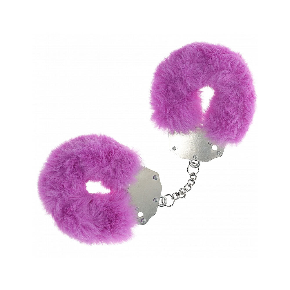 OUCH! Heavy-Duty Fluffy Cuffs - Purple - Purple Fluffy Restraints - Hush Store Sydney 