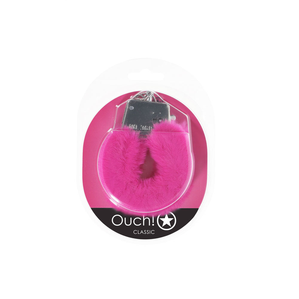 OUCH! Classic Fluffy Cuffs - Pink - Pink Fluffy Restraints - Hush Store Sydney 