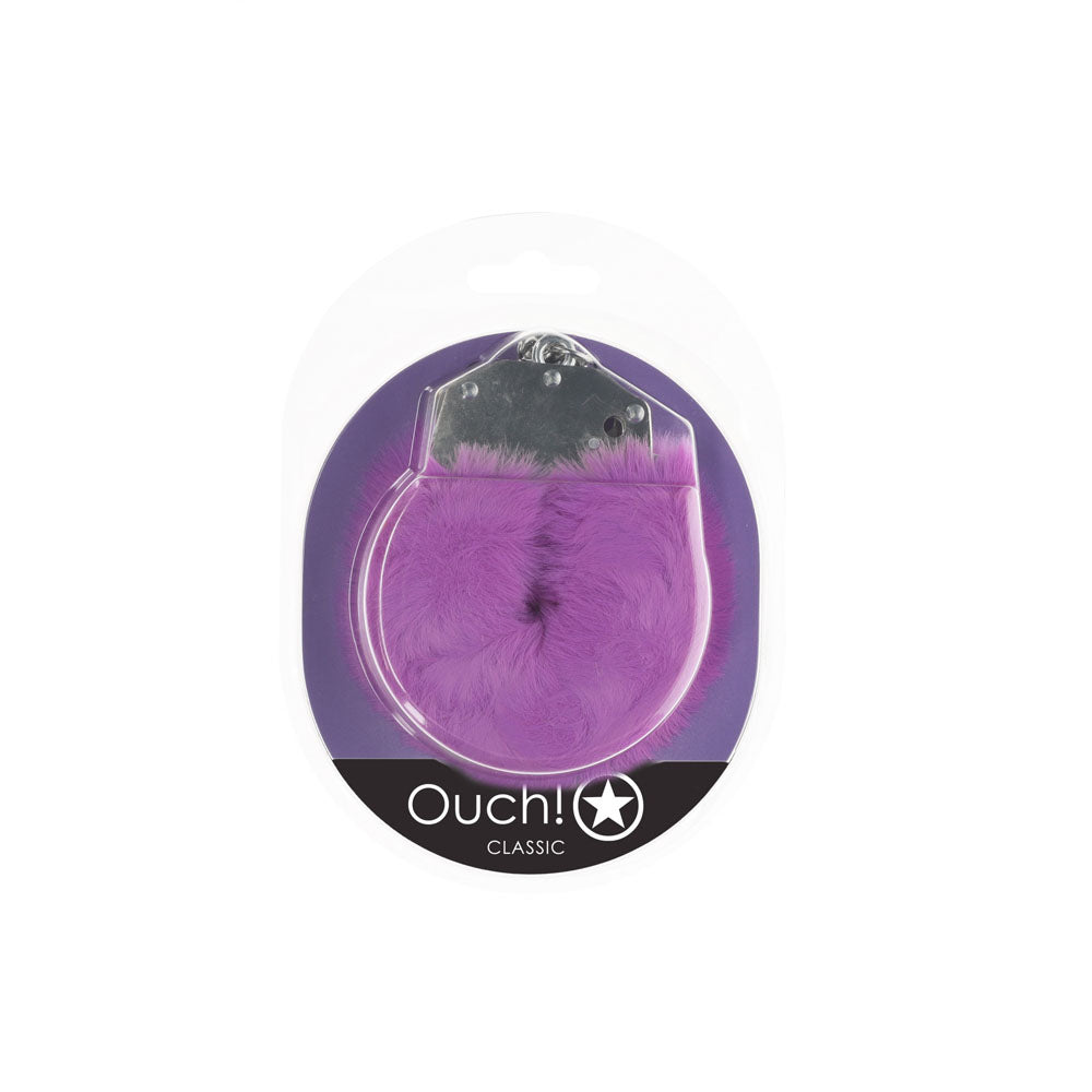 OUCH! Classic Fluffy Cuffs - Purple - Purple Fluffy Restraints - Hush Store Sydney 