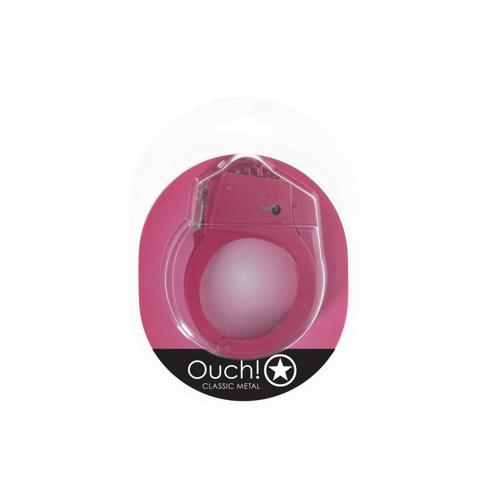OUCH! Classic Metal Cuffs - Pink - Pink Restraints - Hush Store Sydney 