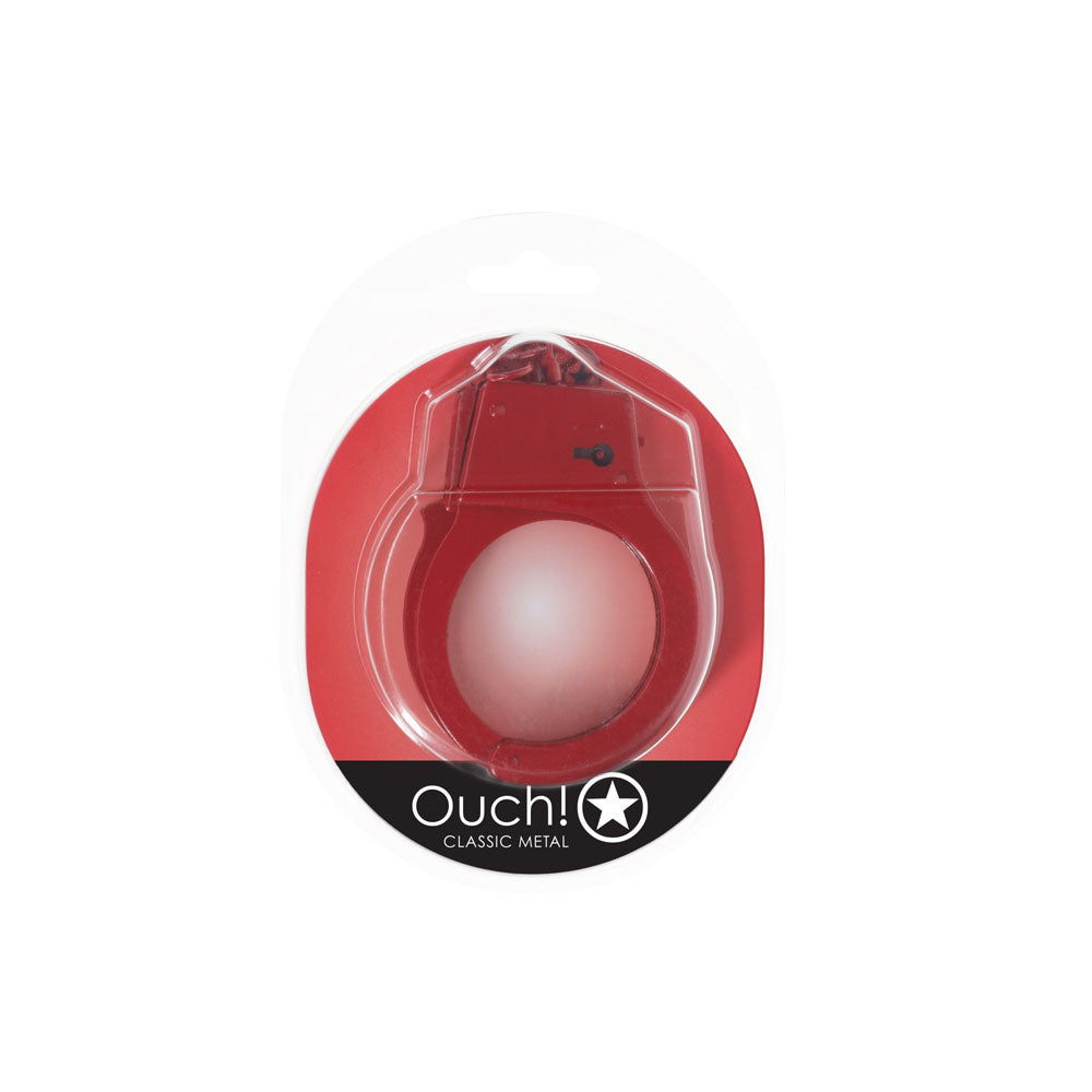 OUCH! Classic Metal Cuffs - Red - Red Restraints - Hush Store Sydney 