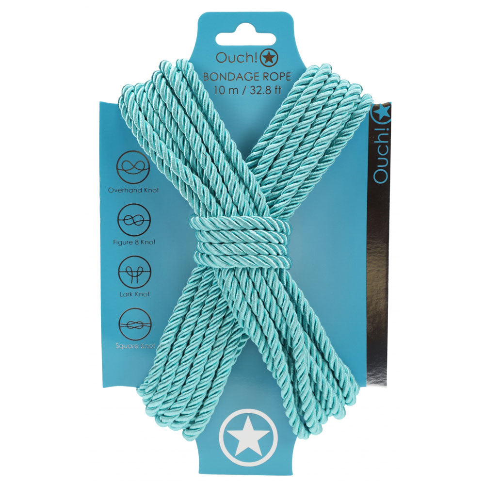 OUCH! Bondage Rope - 10 M - Blue - Blue Nylon Bondage Rope - 10 metre Length - Hush Store Sydney 