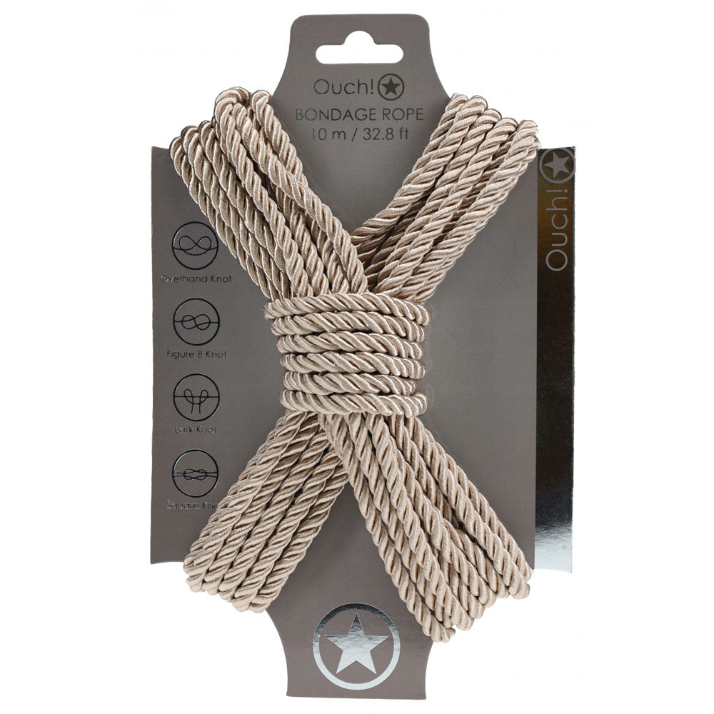 OUCH! Bondage Rope - 10 M - Gold - Gold Nylon Bondage Rope - 10 metre Length - Hush Store Sydney 