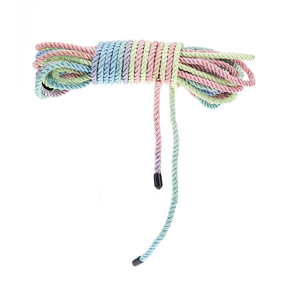 OUCH! Bondage Rope - 10 M - Multicolour 1 - Multicoloured Nylon Bondage Rope - 10 metre Length - Hush Store Sydney 