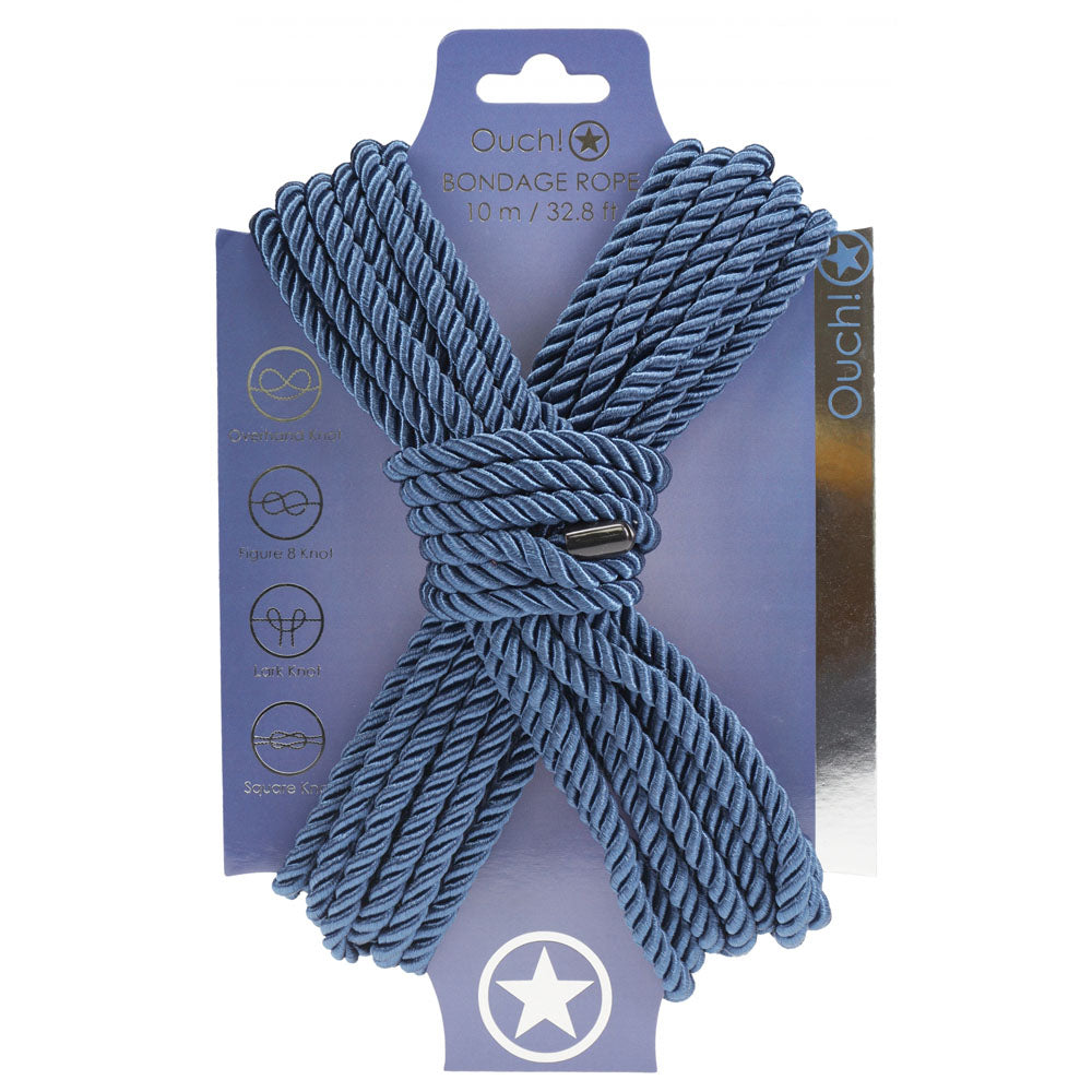 OUCH! Bondage Rope - 10 M - Navy Blue - Navy Blue Nylon Bondage Rope - 10 metre Length - Hush Store Sydney 
