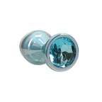 OUCH! Paris Collection - Metal Anal Plug Set - Blue - Metallic Blue Butt Plugs with Gem Bases - Set of 3 Sizes