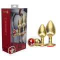 OUCH! Milan Collection - Metal Anal Plug Set - Gold - Gold Butt Plugs with Gem Bases - Set of 3 Sizes - Hush Store Sydney 
