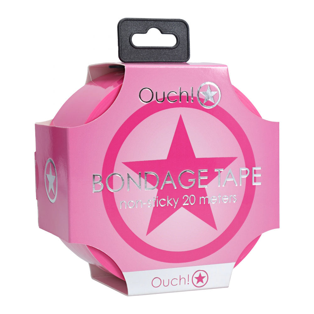 OUCH! PVC Non-Stick Tape - Pink - Pink Bondage Tape - 20 metre Length - Hush Store Sydney 