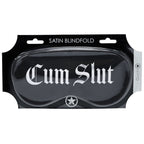 OUCH! Satin Mask - Cum Slut - Black Printed Eye Mask - Hush Store Sydney 