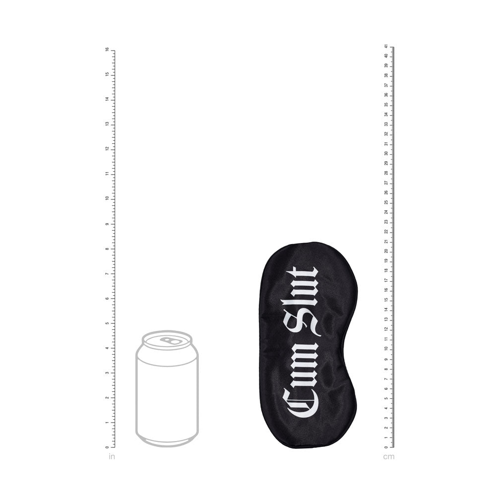 OUCH! Satin Mask - Cum Slut - Black Printed Eye Mask - Hush Store Sydney 