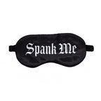 OUCH! Satin Mask - Spank Me - Black Printed Eye Mask - Hush Store Sydney 