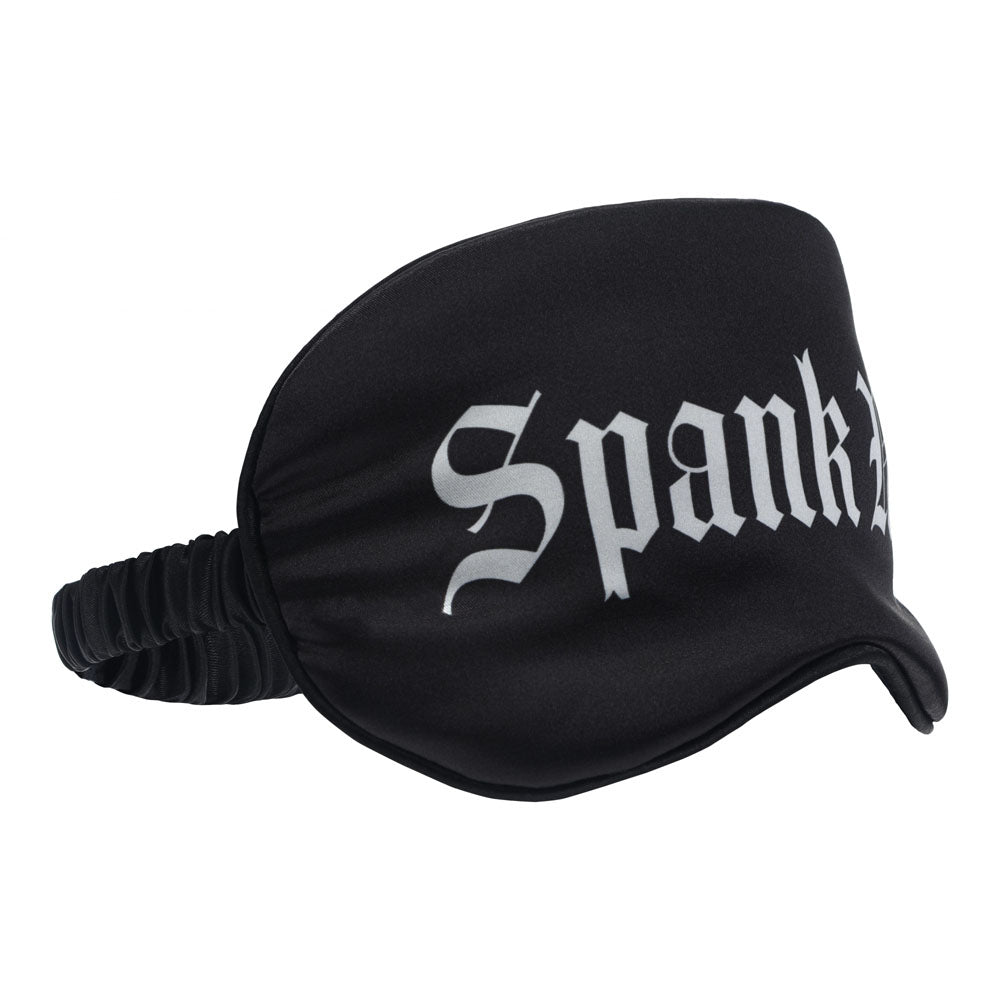 OUCH! Satin Mask - Spank Me - Black Printed Eye Mask - Hush Store Sydney 