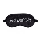OUCH! Satin Mask - Suck Don't Bite - Black Printed Eye Mask - Hush Store Sydney 