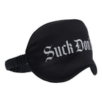 OUCH! Satin Mask - Suck Don't Bite - Black Printed Eye Mask - Hush Store Sydney 