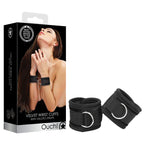 OUCH! Velvet & Velcro Adjustable Handcuffs - Black Restraints - Hush Store Sydney 