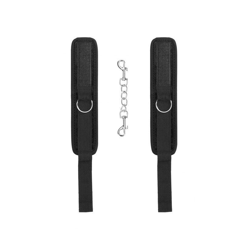 OUCH! Velvet & Velcro Adjustable Handcuffs - Black Restraints - Hush Store Sydney 