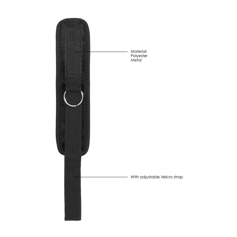 OUCH! Velvet & Velcro Adjustable Handcuffs - Black Restraints - Hush Store Sydney 