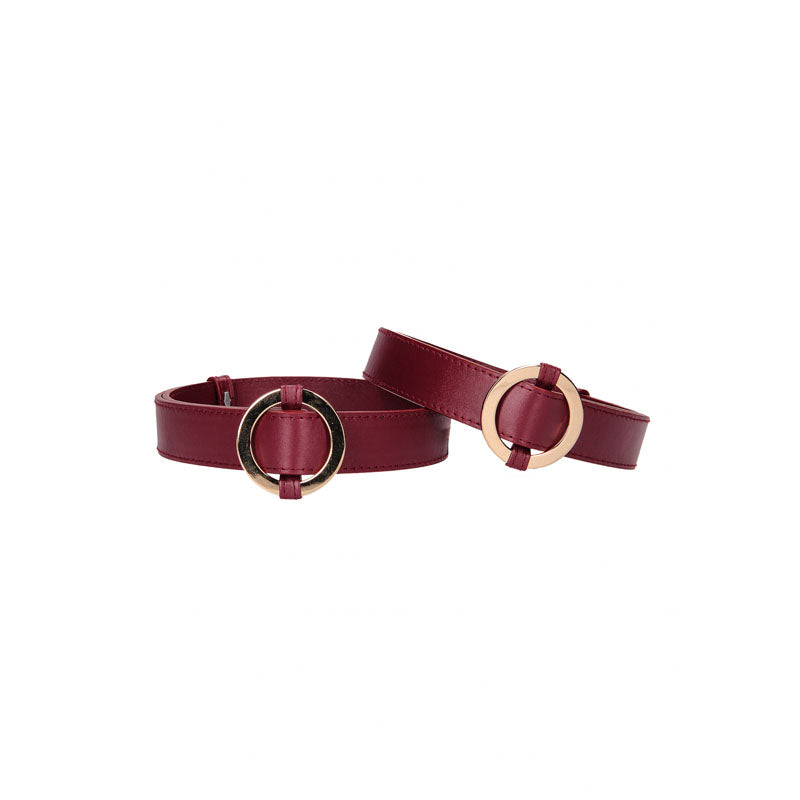 OUCH! Halo - Thigh Cuffs - Burgundy Leg Restraints - Hush Store Sydney 