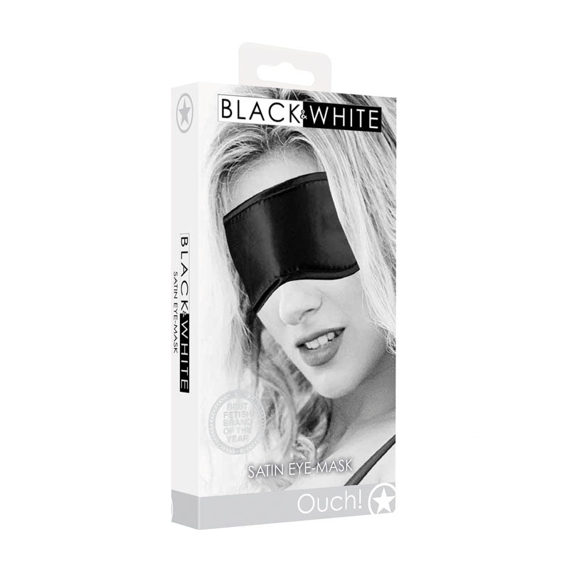 OUCH! Black & White Satin Eye-Mask - Black Eye Restraint - Hush Store Sydney 