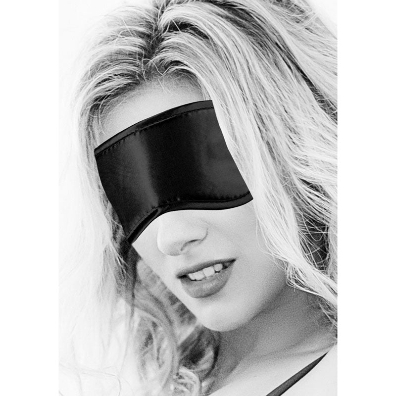 OUCH! Black & White Satin Eye-Mask - Black Eye Restraint - Hush Store Sydney 