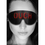 OUCH! Black & White Bonded Leather Eye-Mask ''Ouch'' - Black Eye Restraint - Hush Store Sydney 