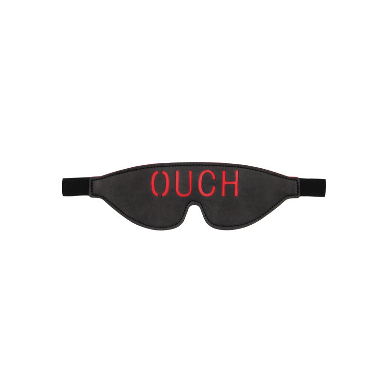 OUCH! Black & White Bonded Leather Eye-Mask ''Ouch'' - Black Eye Restraint - Hush Store Sydney 