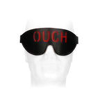 OUCH! Black & White Bonded Leather Eye-Mask ''Ouch'' - Black Eye Restraint - Hush Store Sydney 