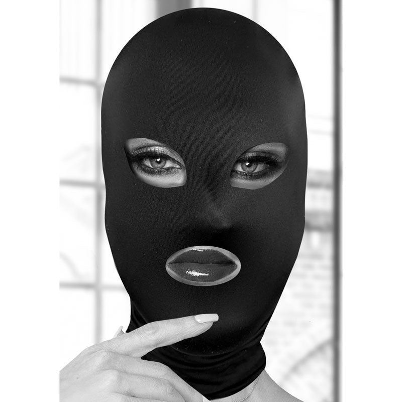 OUCH! Subversion Mask With Open Mouth - Black Hood - Hush Store Sydney 