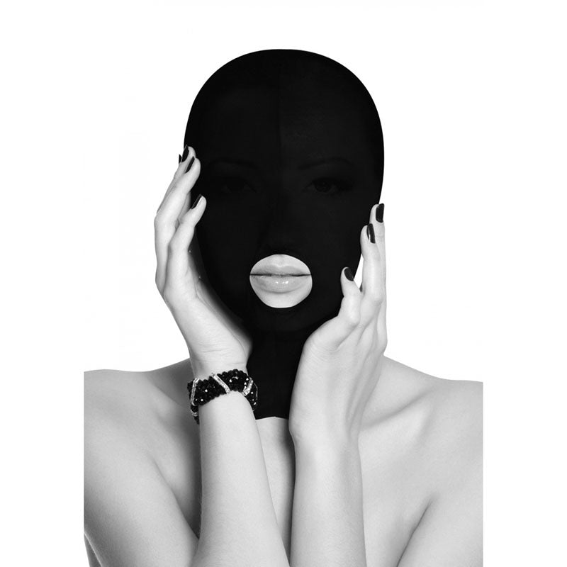 OUCH! Black & White Submission Mask - Black Hood Mask - Hush Store Sydney 