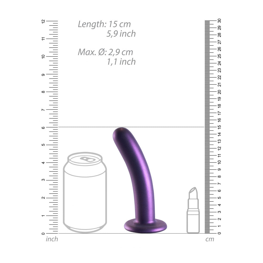 OUCH! Smooth Silicone G-Spot Dildo - 6'' / 14.5 cm - Metallic Purple 14.5 cm Dildo - Hush Store Sydney 