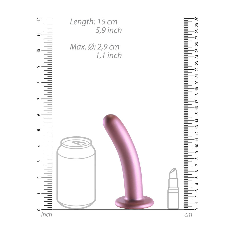 OUCH! Smooth Silicone G-Spot Dildo - 6'' / 14.5 cm - Rose Gold 14.5 cm Dildo - Hush Store Sydney 