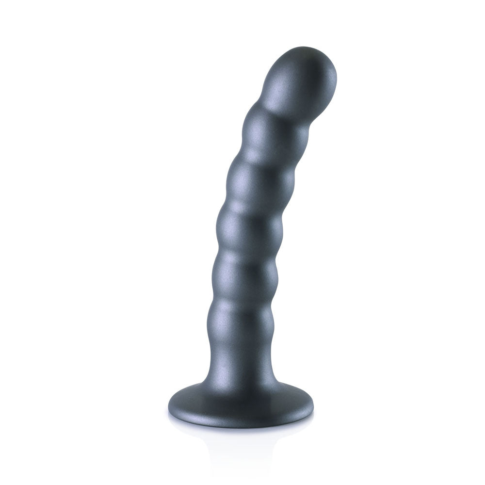 OUCH! Beaded Silicone G-Spot Dildo - 5'' / 13cm - Gunmetal 13 cm Dildo - Hush Store Sydney 