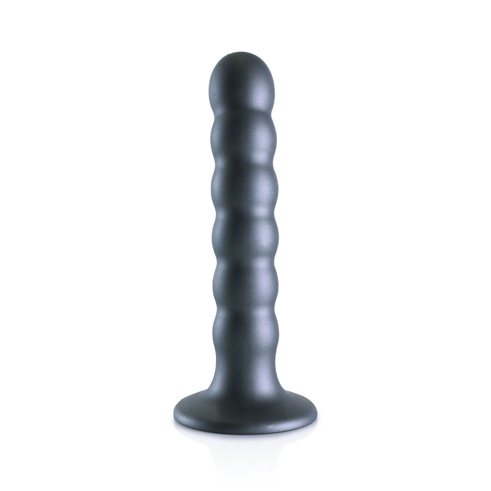 OUCH! Beaded Silicone G-Spot Dildo - 5'' / 13cm - Gunmetal 13 cm Dildo - Hush Store Sydney 