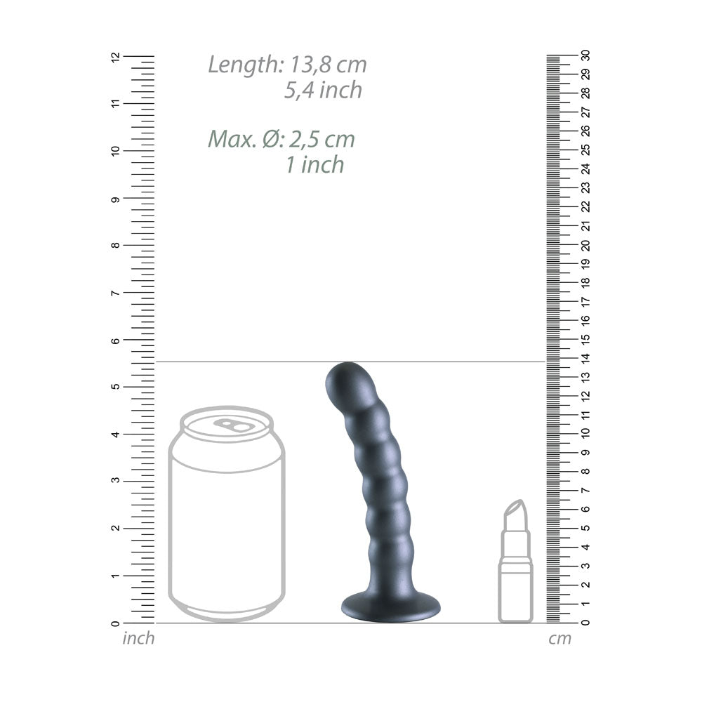 OUCH! Beaded Silicone G-Spot Dildo - 5'' / 13cm - Gunmetal 13 cm Dildo - Hush Store Sydney 
