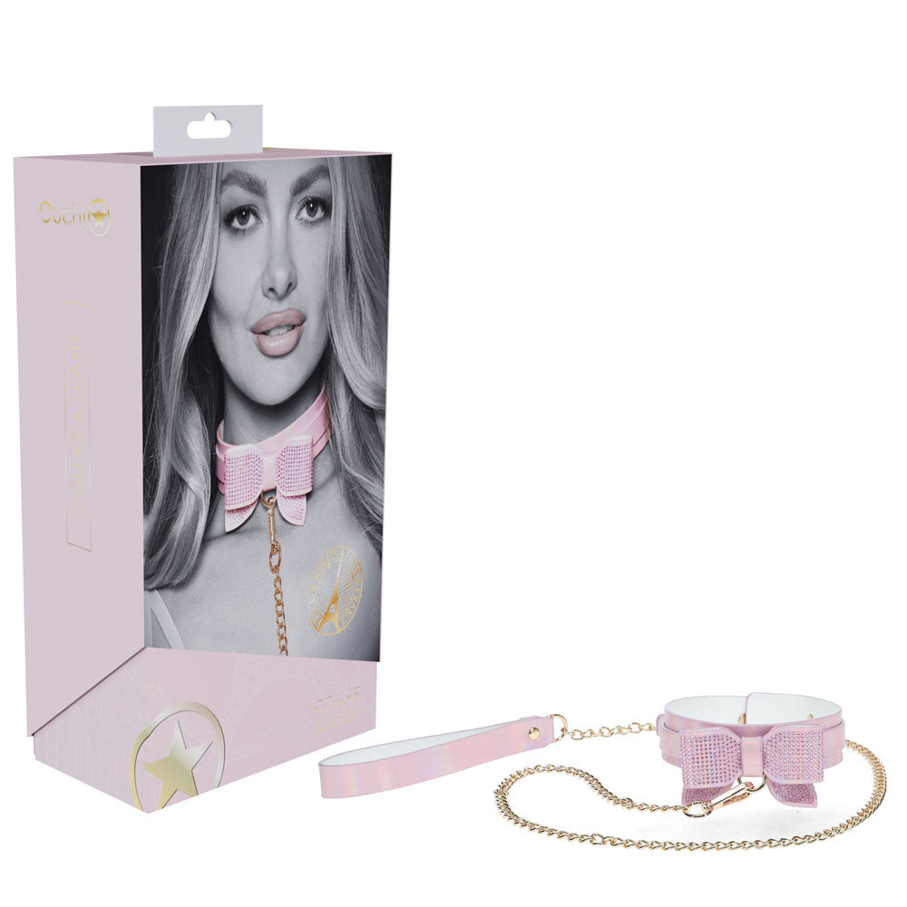 OUCH! Paris Collection - Collar with Leash - Pink Restraint - Hush Store Sydney 