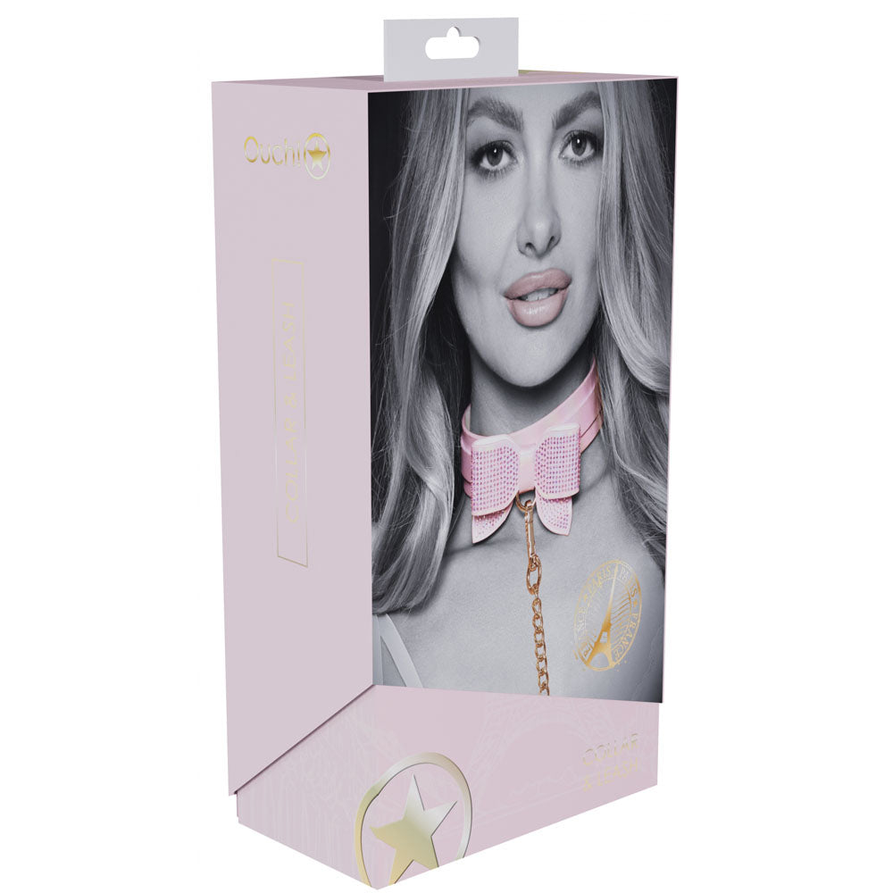 OUCH! Paris Collection - Collar with Leash - Pink Restraint - Hush Store Sydney 