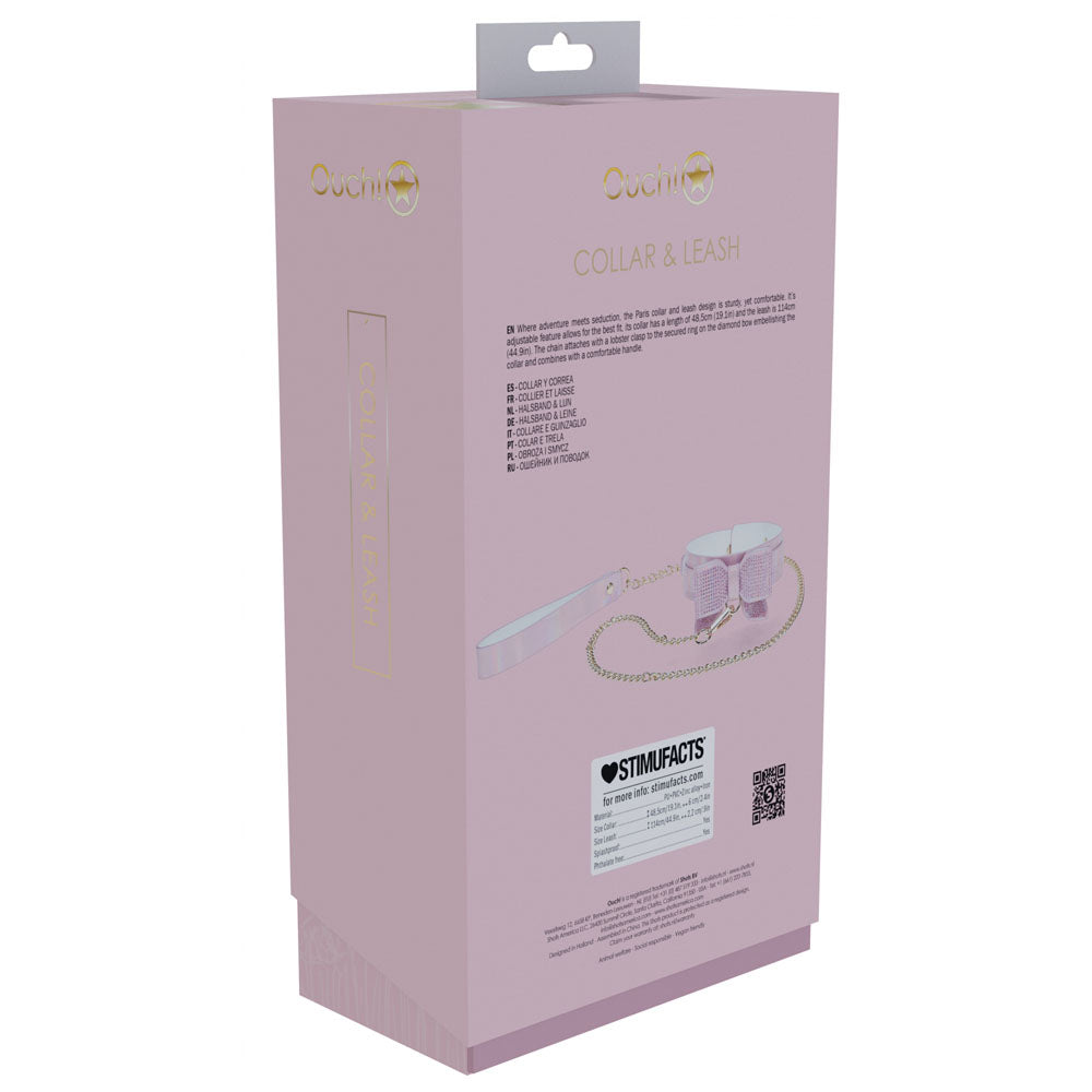 OUCH! Paris Collection - Collar with Leash - Pink Restraint - Hush Store Sydney 