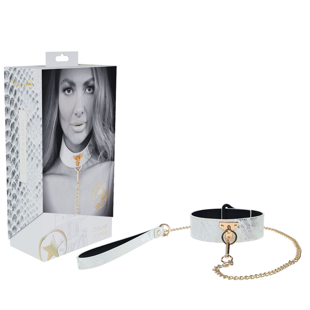 OUCH! Florence Collection - Collar with Leash - White Restraint - Hush Store Sydney 