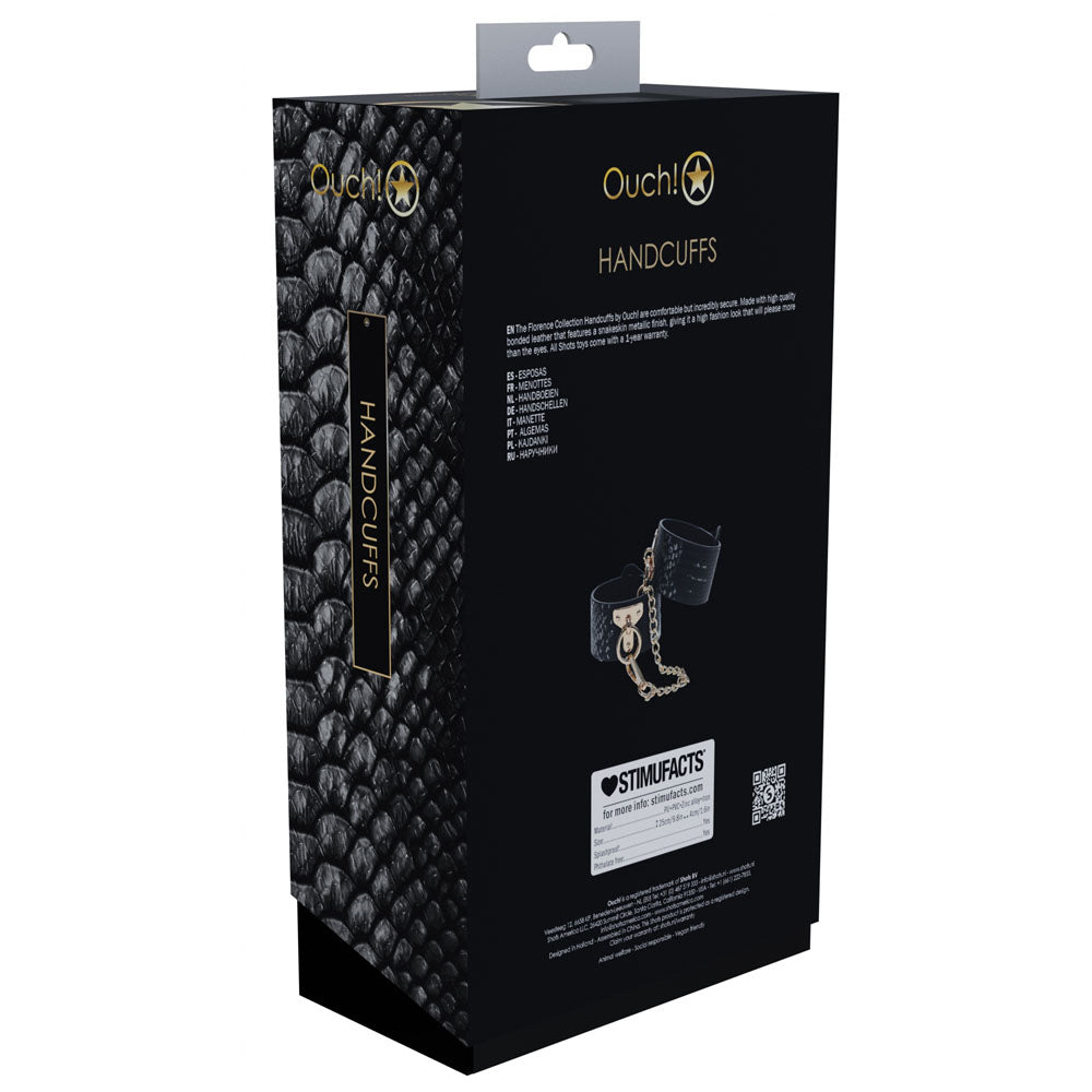 OUCH! Florence Collection - Handcuffs - Black Restraints - Hush Store Sydney 